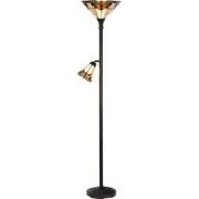 Lumilamp Tiffany Vloerlamp Ø 30x178 cm Beige Rood Metaal
