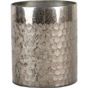 Clayre & Eef Theelichthouder Ø 11x13 cm Zilverkleurig Glas