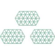 Krumble Siliconen pannenonderzetter Hexagon lang - Groen - Set van 3