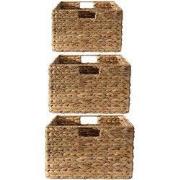 Waterhyacintenmanden met metalen frame - Set van 3