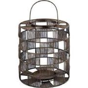 PTMD Stenn Lantaarn - 29x29x35 cm - Ijzer - Messing
