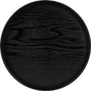QUVIO Houten dienblad rond - Maat L - Diameter 30 cm - Zwart