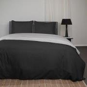 Superieur Dekbedovertrek Twin Face – Zwart  / Lichtgrijs - 100% Katoen...