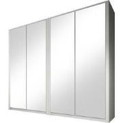 Meubella - Kledingkast Malibu - Wit - 226 cm - Met spiegel