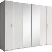 Meubella - Kledingkast Stoke - Wit - 270 cm - Met spiegel