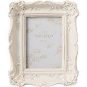 Clayre & Eef Fotolijst 6x9 cm Beige Kunststof Bloemen