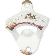 Clayre & Eef Flesopener 6x3x8 cm Wit IJzer