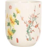 Clayre & Eef Mok 100 ml Beige Geel Porselein Bloemen