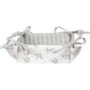 Clayre & Eef Broodmand 35x35x8 cm Grijs Wit Katoen Zwaluw
