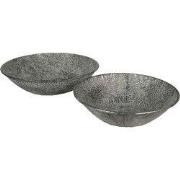 Clayre & Eef Decoratie schaal Set van 2 Grijs Metaal