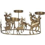 Clayre & Eef Theelichthouder Rendieren 34x22x16 cm Goudkleurig Metaal