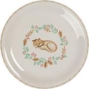 Clayre & Eef Ontbijtbord Ø 20 cm Beige Bruin Keramiek Vos