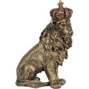 Clayre & Eef Beeld Leeuw 25x13x38 cm Goudkleurig Polyresin