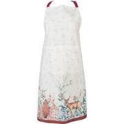 Clayre & Eef Keukenschort 70x85 cm Wit Rood Katoen Hert