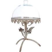 Clayre & Eef Stolp Ø 20x35 cm Grijs IJzer Bloemen