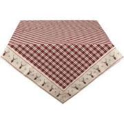 Clayre & Eef Tafelkleed 130x180 cm Rood Beige Katoen Ruit Hert