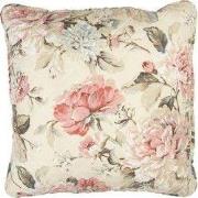 Clayre & Eef Kussenhoes 50x50 cm Beige Roze Polyester Bloemen