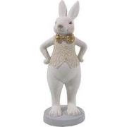 Clayre & Eef Beeld Konijn 9x8x20 cm Wit Polyresin