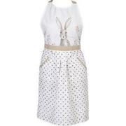 Clayre & Eef Keukenschort 70x85 cm Wit Bruin Katoen Konijn