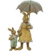 Clayre & Eef Beeld Konijn 13 cm Bruin Geel Kunststof