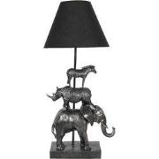 Clayre & Eef Tafellamp Olifant 32x27x65 cm Zwart Kunststof