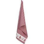 Clayre & Eef Theedoek 50x70 cm Rood Wit Katoen Cupcakes