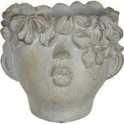 Clayre & Eef Bloempot 16x15x13 cm Grijs Steen
