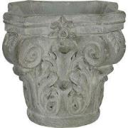 Clayre & Eef Bloempot 17x17x16 cm Grijs Groen Steen