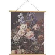 Clayre & Eef Wandkleed 80x100 cm Blauw Roze Hout Bloemen