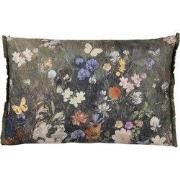 Clayre & Eef Sierkussen 60x40 cm Groen Wit Polyester Bloemen