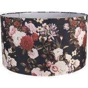Clayre & Eef Lampenkap Hanglamp Ø 53x30 cm Zwart Textiel Bloemen