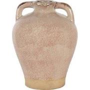 Clayre & Eef Vaas Ø 19x25 cm Roze Beige Keramiek