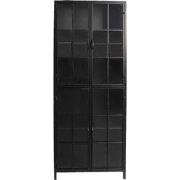 Clayre & Eef Vitrinekast 60x43x171 cm Zwart Metaal