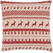 Clayre & Eef Kussenhoes 40x40 cm Rood Katoen Rendieren
