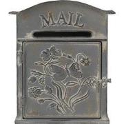 Clayre & Eef Brievenbus 26x10x31 cm Grijs Metaal