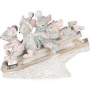 Clayre & Eef Beeld Muis 15x5x11 cm Grijs Kunststof Muis