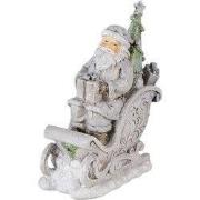 Clayre & Eef Beeld Kerstman 10x6x13 cm Grijs Kunststof