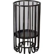 Clayre & Eef Windlicht Ø 16x30 cm Zwart Metaal