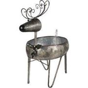 Clayre & Eef Bloempot Rendier 35x28x54 cm Grijs Bruin IJzer