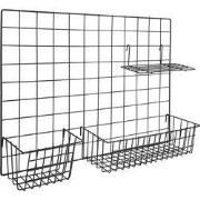 QUVIO Memobord staal + 3 items - Zwart