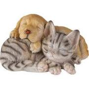 Clayre & Eef Beeld Dieren 20x15x11 cm Grijs Bruin Kunststof Dieren
