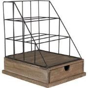 Clayre & Eef Brievenhouder 26x32x36 cm Bruin Zwart Hout