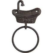 Clayre & Eef Handdoekhouder Badkuip 12x2x22 cm Bruin Metaal