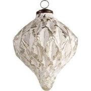 Clayre & Eef Kerstbal XL Ø 12x15 cm Wit Glas