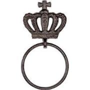 Clayre & Eef Handdoekhouder 13x4x15 cm Bruin Metaal Kroon