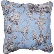 Clayre & Eef Kussenhoes 50x50 cm Blauw Polyester Bloemen