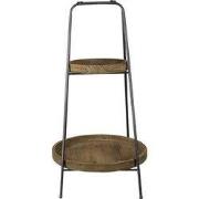 Clayre & Eef Etagère 2 laags Ø 49x74 cm Bruin IJzer