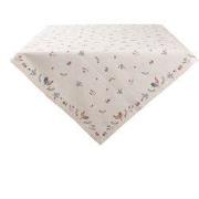 Clayre & Eef Tafelkleed 150x150 cm Beige Blauw Katoen Kip en Haan