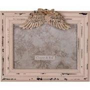 Clayre & Eef Fotolijst 13x18 cm Roze MDF Vleugels