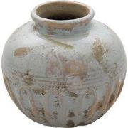 Clayre & Eef Vaas Ø 12x11 cm Grijs Keramiek